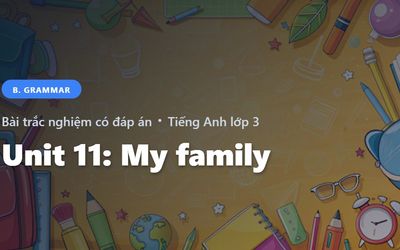 Bài Trắc Nghiệm Tiếng Anh lớp 3 Unit 11: My family - Grammar - Global Success có đáp án