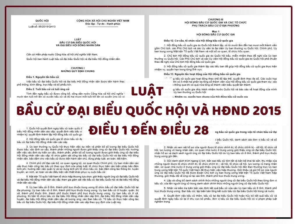 Luật bầu cử đại biểu Quốc hội và đại biểu Hội đồng nhân dân 2015 - Điều 1 đến Điều 28 - Chương I đến Chương III