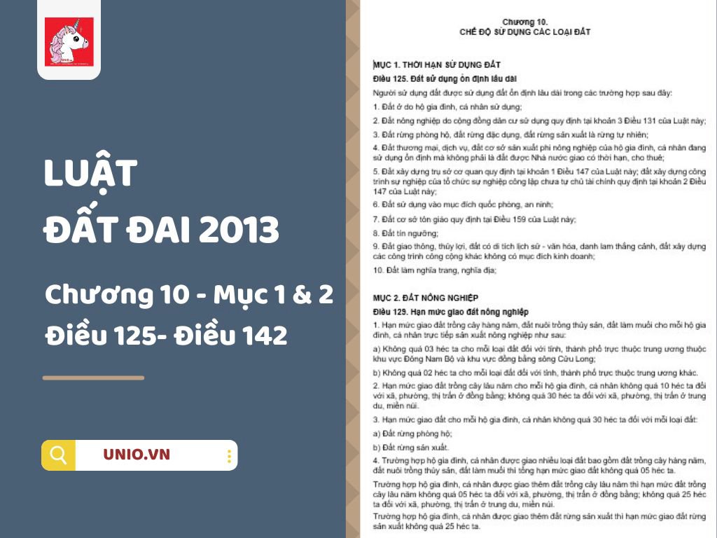 Luật Đất đai 2013 - Chương 10 - Mục 1 và 2 - Điều 125 đến Điều 142