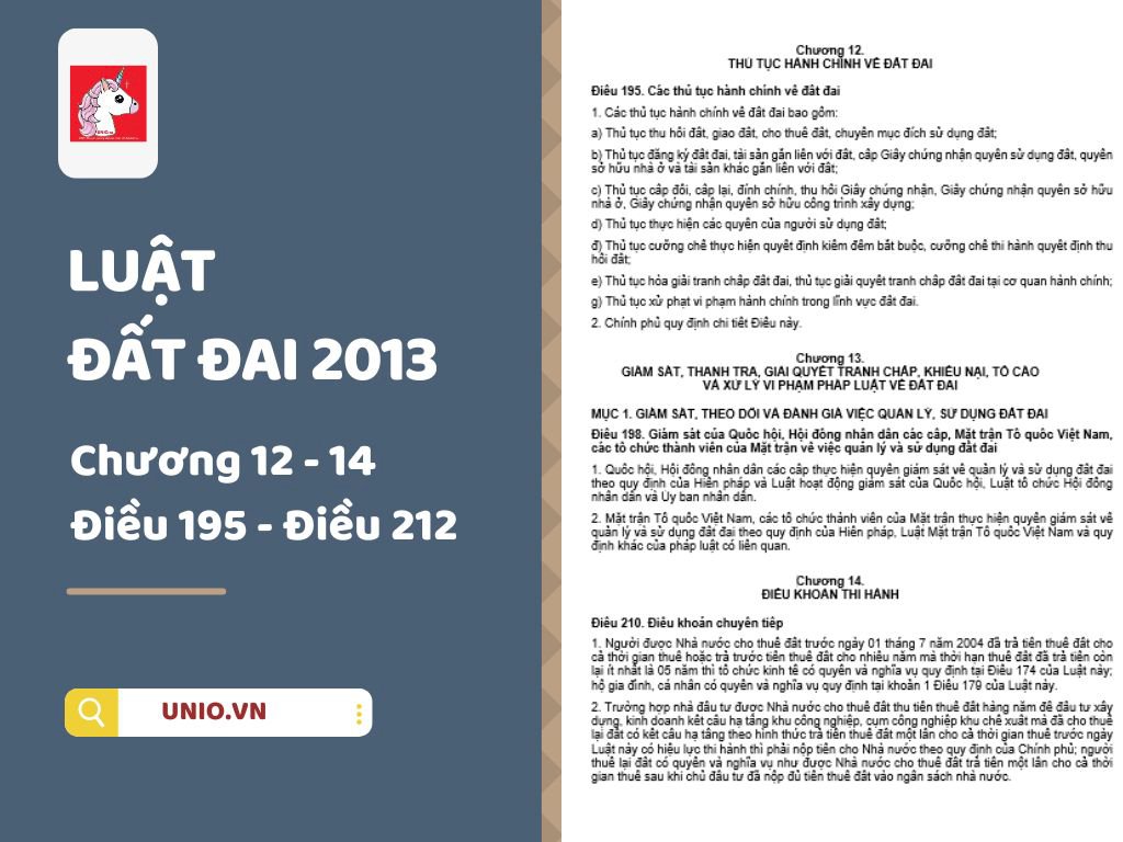 Luật Đất đai 2013 - Chương 12 đến Chương 14 - Điều 195 đến Điều 212