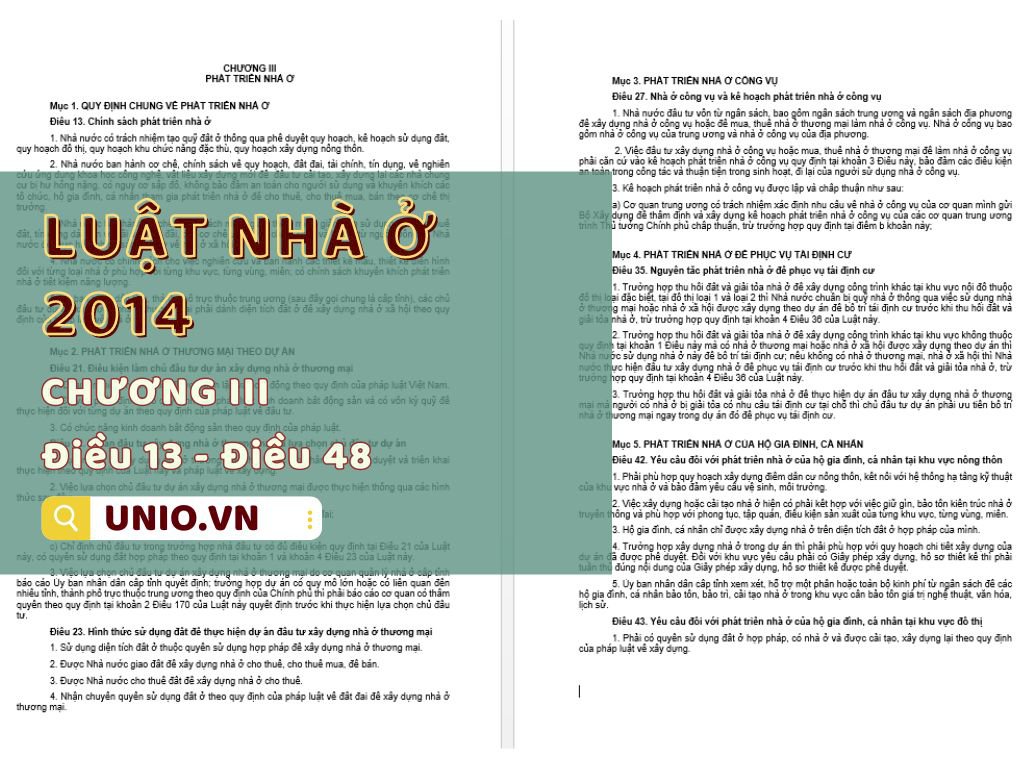 Luật Nhà ở 2014 - Chương III - Điều 13 đến Điều 48