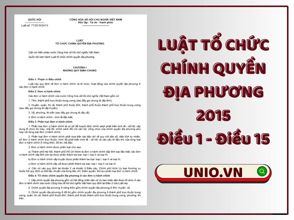 Luật Tổ chức chính quyền địa phương 2015 - Điều 1 đến Điều 15 - Chương I
