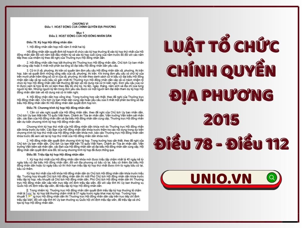 Luật Tổ chức chính quyền địa phương 2015 - Điều 78 đến Điều 112 - Chương VI Mục 1