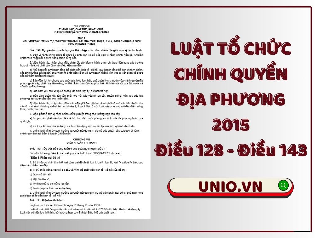 Luật Tổ chức chính quyền địa phương 2015 - Điều 128 đến Điều 143 - Chương VII và Chương VIII