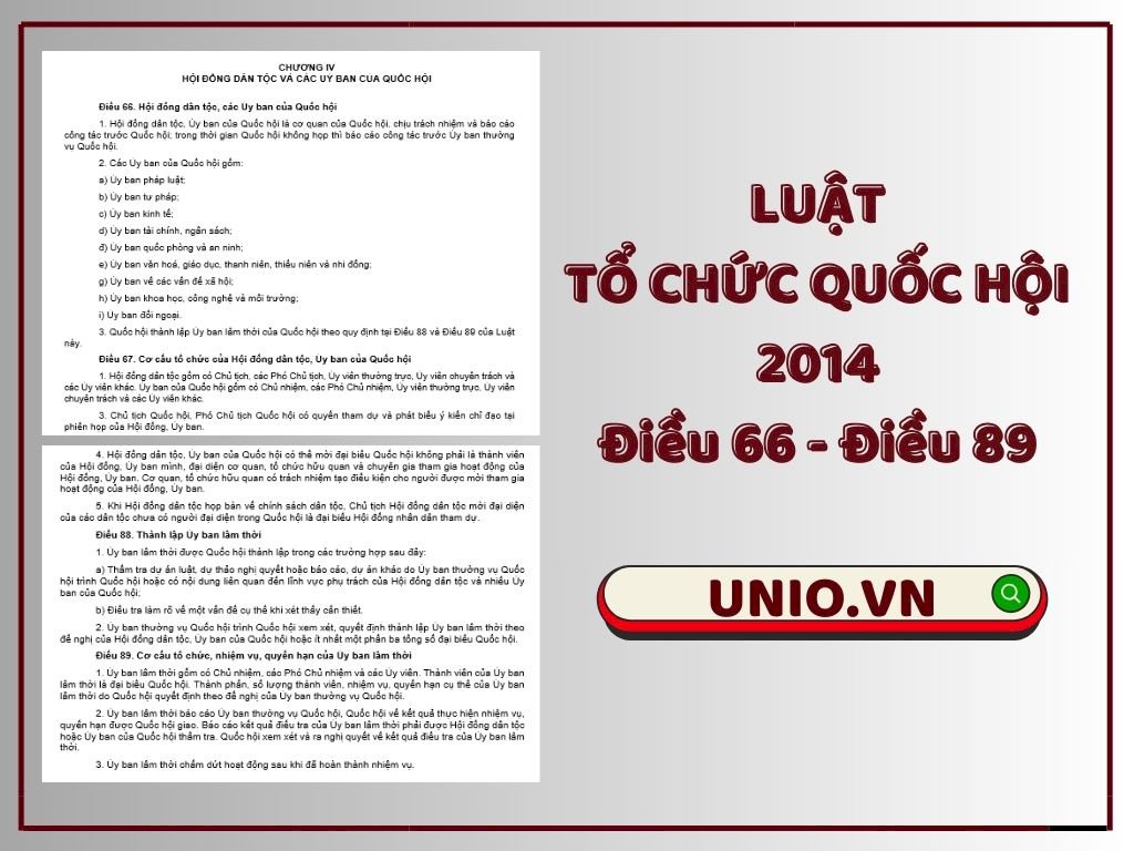 Luật Tổ chức Quốc hội 2014 - Điều 66 đến Điều 89 - Chương IV