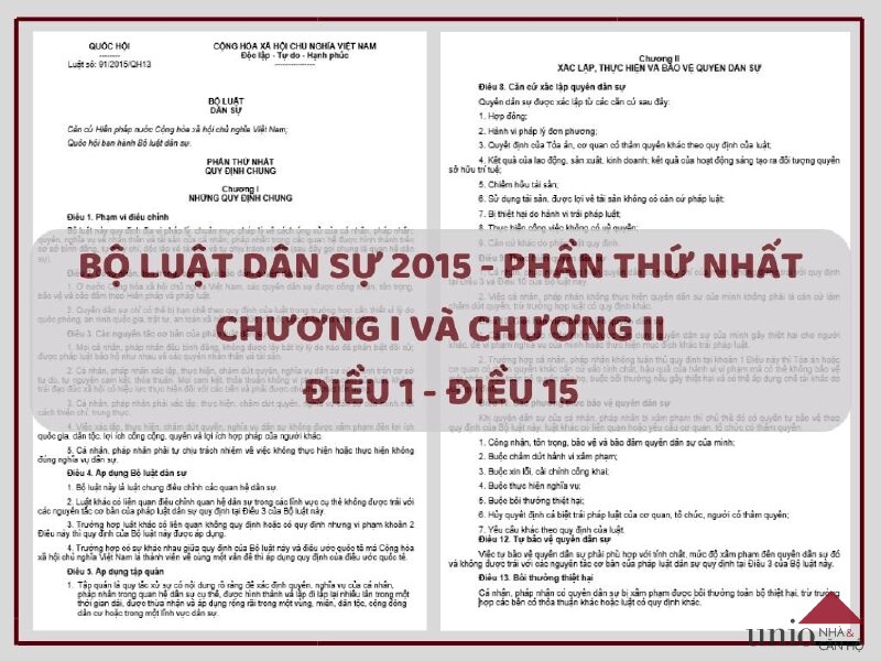 Bộ Luật Dân Sự 2015 - Điều 1 đến Điều 15 - Unio.vn