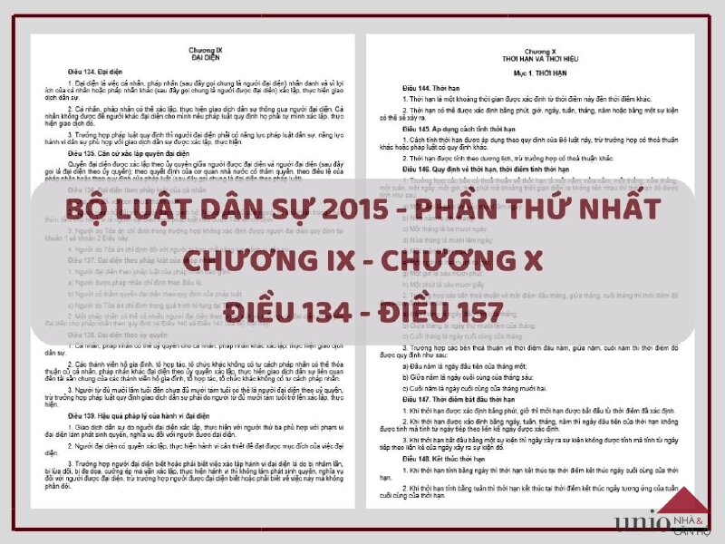 Bộ Luật Dân Sự 2015 - Điều 134 đến Điều 157 - Unio.vn