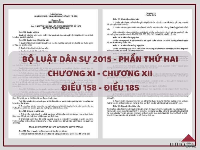 Bộ Luật Dân Sự 2015 - Điều 158 đến Điều 185 - Unio.vn