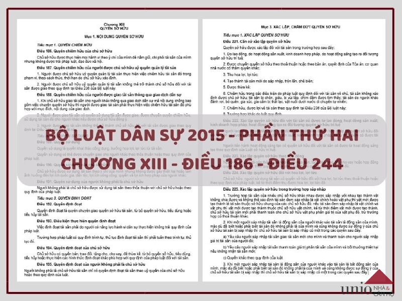 Bộ Luật Dân Sự 2015 - Điều 186 đến Điều 244 - Unio.vn