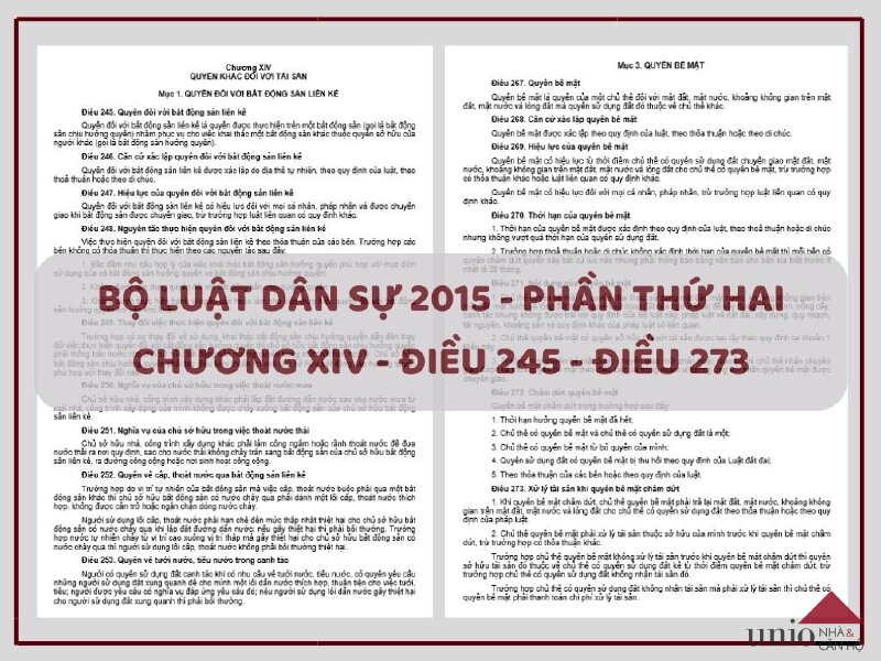 Bộ Luật Dân Sự 2015 - Điều 245 đến Điều 273 - Unio.vn