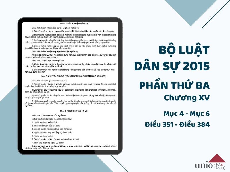 Bộ Luật Dân Sự 2015 - Điều 351 đến Điều 384