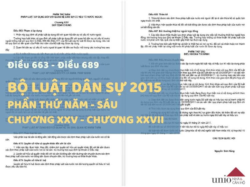 Bộ Luật Dân Sự 2015 - Điều 663 đến Điều 689 - Unio.vn