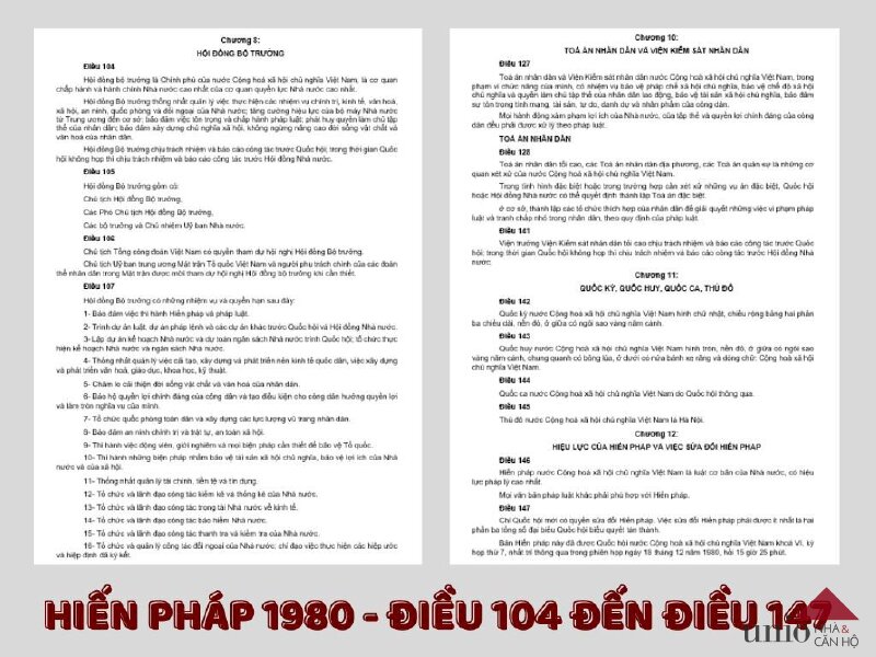 Hiến pháp 1980 - Điều 104 đến Điều 147 - Unio.vn
