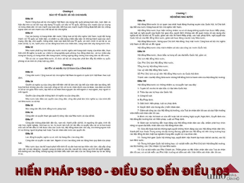 Hiến pháp 1980 - Điều 50 đến Điều 103 - Unio.vn