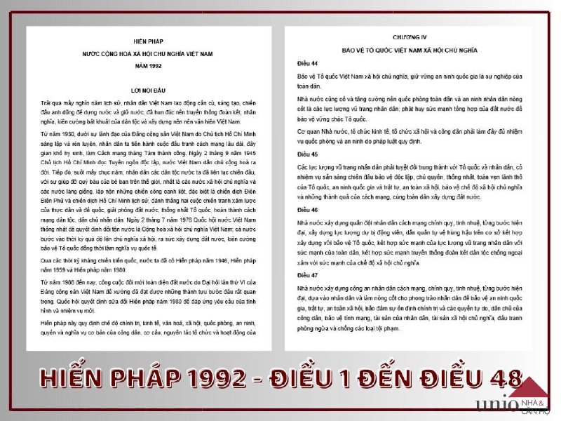 Hiến pháp 1992 - Điều 1 đến Điều 48 - Unio.vn