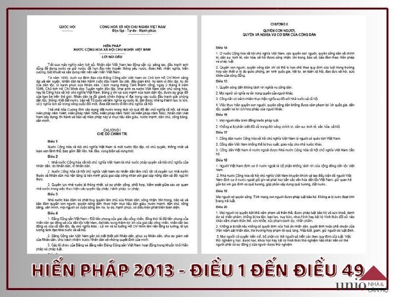 Hiến pháp năm 2013 - Điều 1 đến Điều 49 - Unio.vn