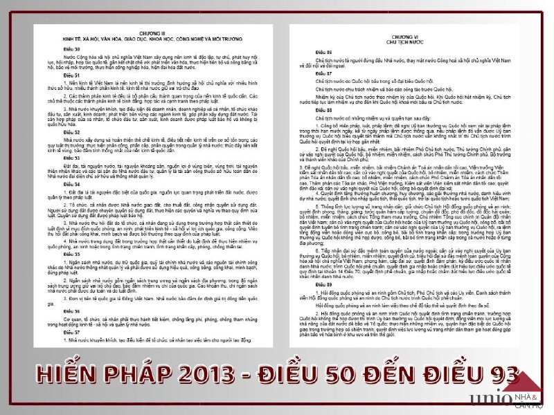 Hiến pháp 2013 - Điều 50 đến Điều 93 - Unio.vn
