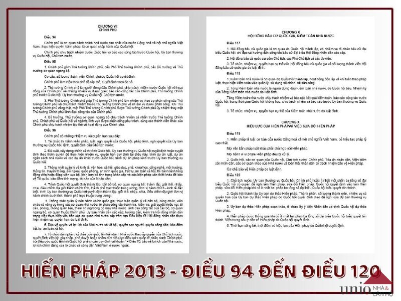 Hiến pháp năm 2013 - Điều 94 đến Điều 120 - Unio.vn