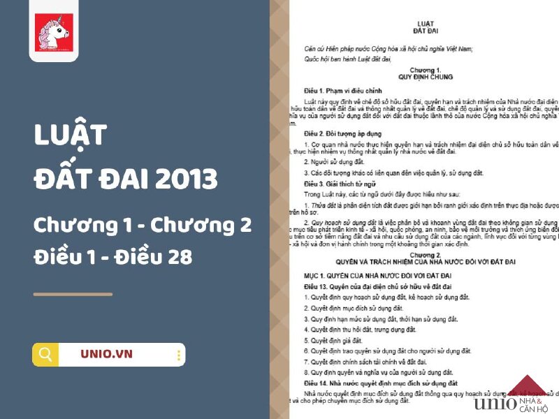 Luật Đất đai 2013 - Điều 1 đến Điều 28 - Unio.vn