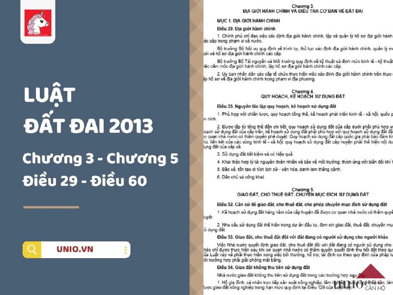 Luật Đất đai 2013 - Điều 29 đến Điều 60 - Unio.vn