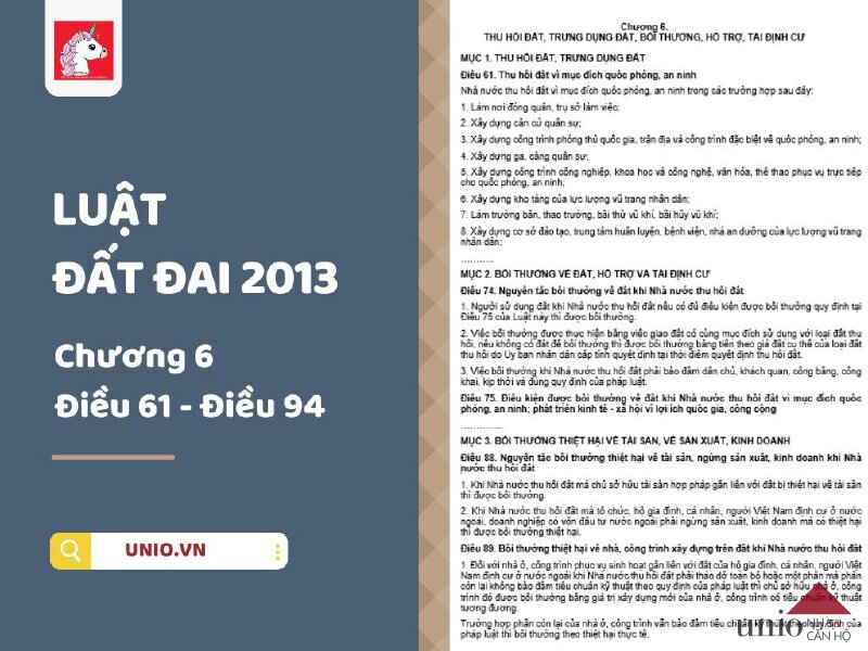 Luật Đất đai 2013 - Điều 61 đến Điều 94 - Unio.vn