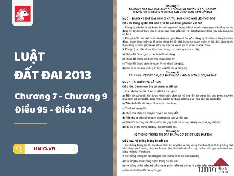 Luật Đất đai 2013 - Điều 95 đến Điều 124 - Unio.vn