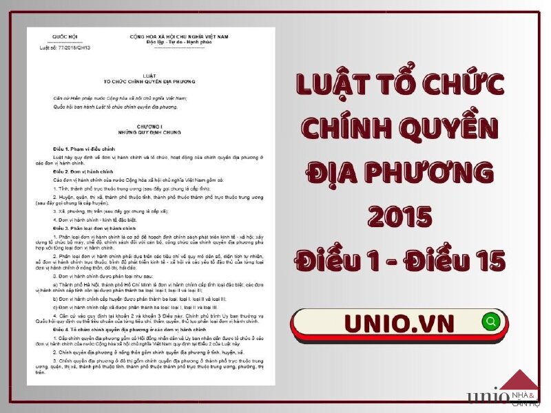 Luật Tổ chức chính quyền địa phương 2015 - Điều 1 đến Điều 15 - Unio.vn