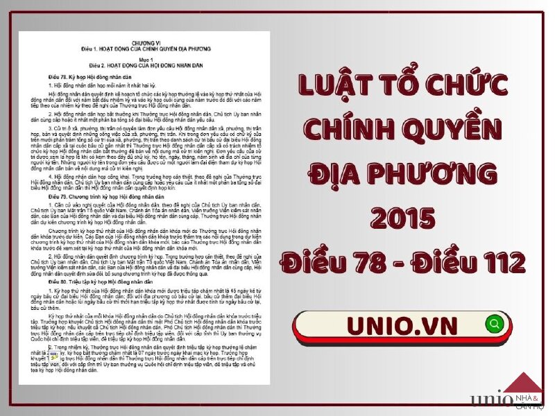 Luật Tổ chức chính quyền địa phương 2015 - Điều 78 đến Điều 112 - Unio.vn