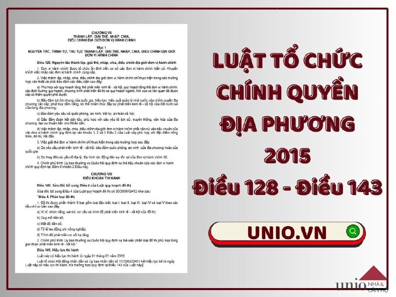 Luật Tổ chức chính quyền địa phương 2015 - Điều 128 đến Điều 143 - Unio.vn