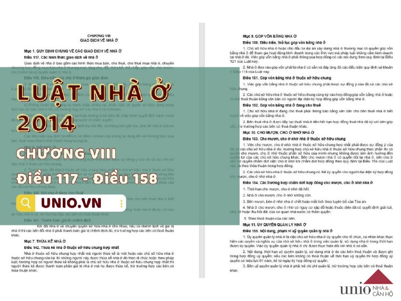 Luật Nhà ở 2014 - Điều 117 đến Điều 158 - Unio.vn